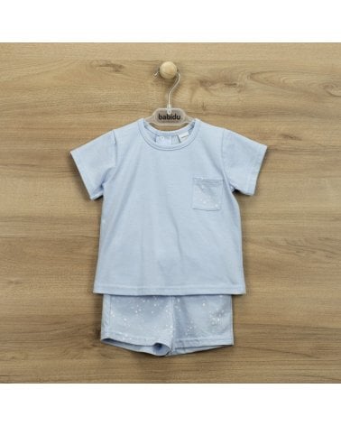 Conj. Pantalon  Corto+Camiseta Galaxy 44228 Babidu Celeste