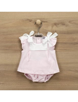Conj.Ranita + Camisa Lazos Patuco 42350 Babidu Rosa