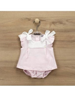 Conj.Ranita + Camisa Lazos Patuco 42350 Babidu Rosa