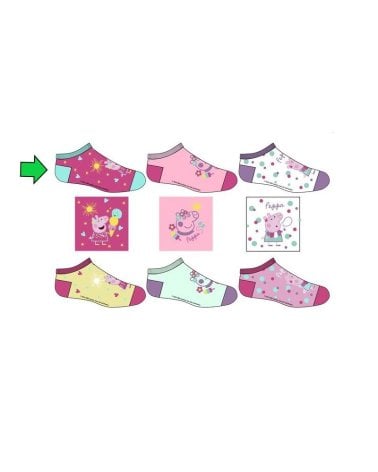 Pack 3 Calcetines Tobilleros Peppa Pig Sun City Fucsia