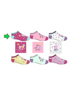 Pack 3 Calcetines Tobilleros Peppa Pig Sun City Fucsia