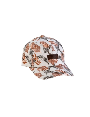 Gorra Print Hojas Parche Frontal Miralles Beige