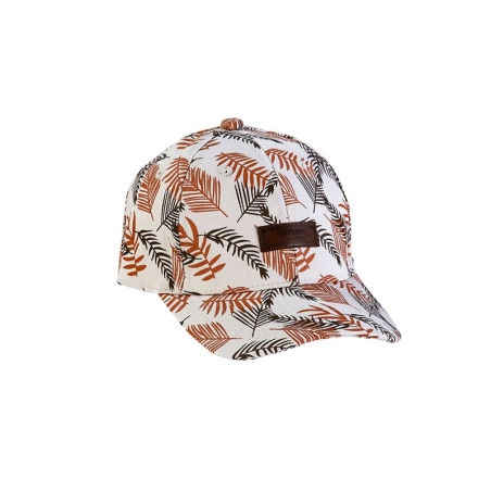 Gorra Print Hojas Parche Frontal Miralles Beige