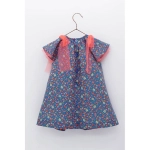 Vestido Estampado Manzanitas Foque Azul