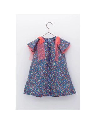 Vestido Estampado Manzanitas Foque Azul