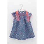 Vestido Estampado Manzanitas Foque Azul