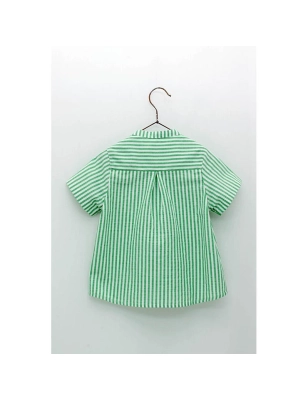 Camisa Rayas Cuello Mao  Foque