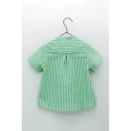 Camisa Rayas Cuello Mao  Foque