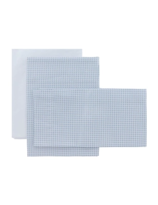 Juego de Sábanas Algodón para Maxicuna Vichy 10 Cambrass Celeste