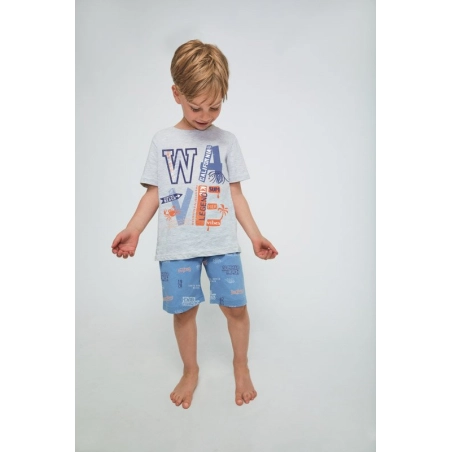 Pijama Infantil Niño Manga Corta-Pantalón Corto "Summer Beach" Tobogan Azul