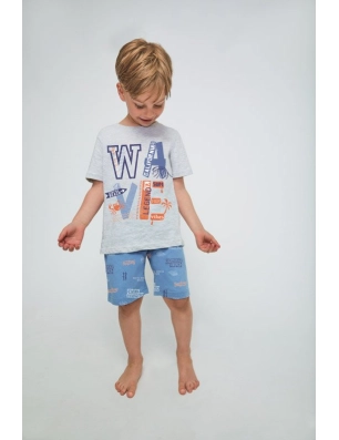 Pijama Infantil Niño Manga Corta-Pantalón Corto "Summer Beach" Tobogan Azul