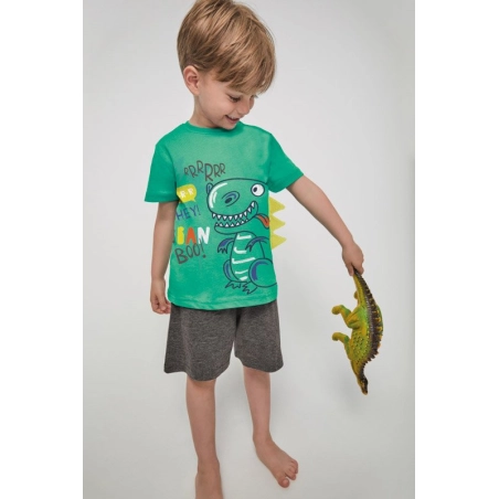 Pijama Infantil Niño Manga Corta-Pantalón Corto "Urban Boo!" Tobogan Verde
