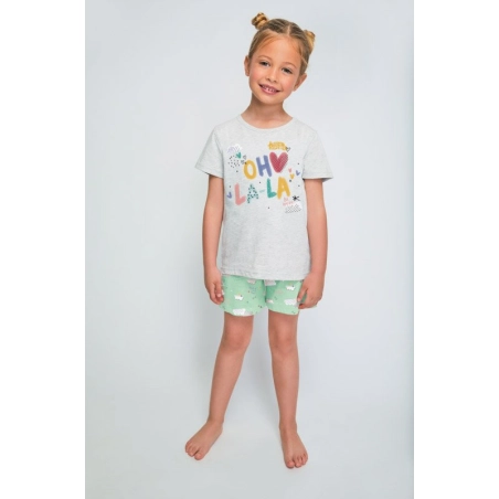 Pijama Infantil Niña Manga Corta-Pantalón Corto "Oh, La-La!" Tobogan Verde