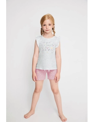 Pijama Infantil Niña Manga Corta-Pantalón Corto "Shine Love" Tobogan Rosa