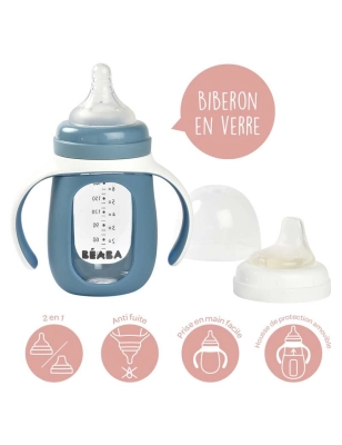 Biberón con Funda de Cristal 210ml de Beaba