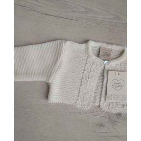 Chaqueta Corta Links Trenzas Primbaby Crudo