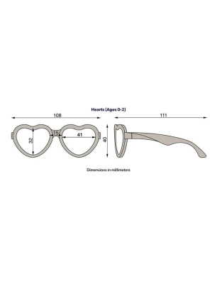 Gafas de Sol Flexibles Hearts de Babiators Dimensiones 0-24 meses