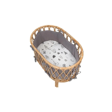 Protector para Minicuna Ratán Matalase de Bimbidreams Gris