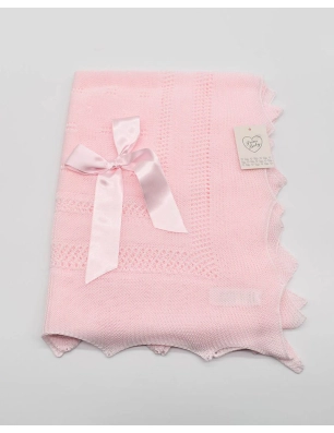 Chal Inglés Trenzas de Prim Baby Rosa