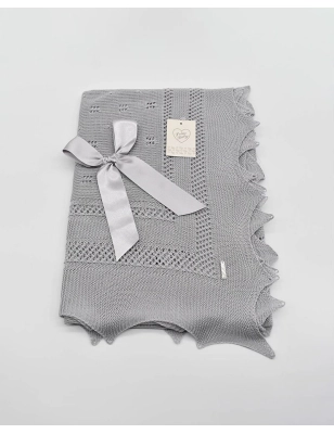 Chal Inglés Trenzas de Prim Baby Gris