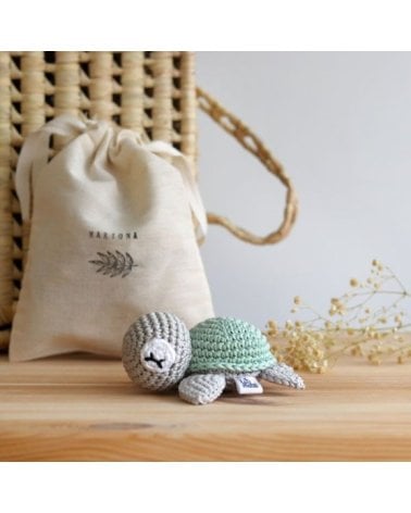 Sonajero Amigurumi Tortuga Dormilona de Walamami Menta