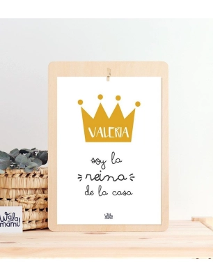 Lámina Decorativa Personalizada A4 de Walami Reina