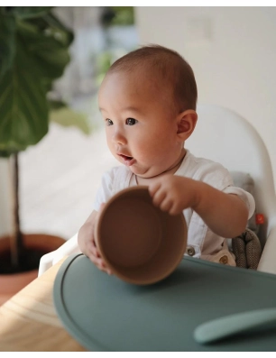 Bol de Silicona con Ventosa Mushie Blush