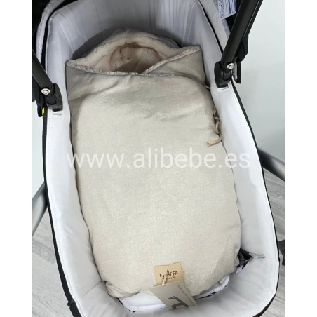 Saco Cuco Tulip Borreguito de Giraffa Bianca e Blu