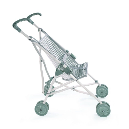 Silla de Paseo Para Muñecas Pequeña Tom Vichy Verde de Pasito a Pasito