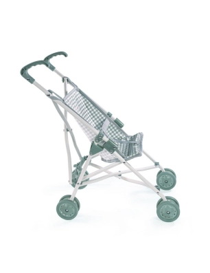 Silla de Paseo Para Muñecas Pequeña Tom Vichy Verde de Pasito a Pasito