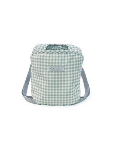 Mochila Porta Bebe de Juguete Tom Vichy Verde de Pasito a Pasito