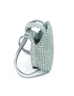 Mochila Porta Bebe de Juguete Tom Vichy Verde de Pasito a Pasito