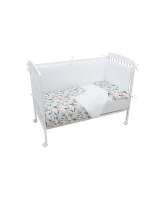 Funda Nórdica y Protector para cuna Flamingo de Bimbicasual