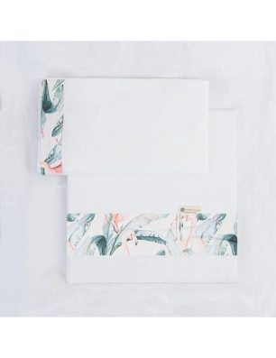 Juego de Sábanas para Cuna Flamingo de Bimbi Casual