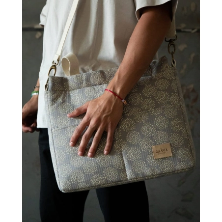 Bolsa Panera Acqua de Giraffa Bianca e Blu Gris