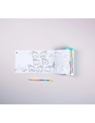 Juego de bolsillo para colorear con lápiz Multicolor de Omy Dino