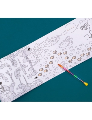 Juego de bolsillo para colorear con lápiz Multicolor de Omy Dino