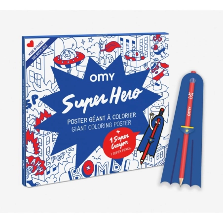 Póster Gigante con Lápiz de Omy Super Heroes