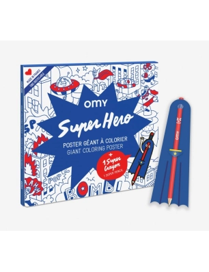 Póster Gigante con Lápiz de Omy Super Heroes