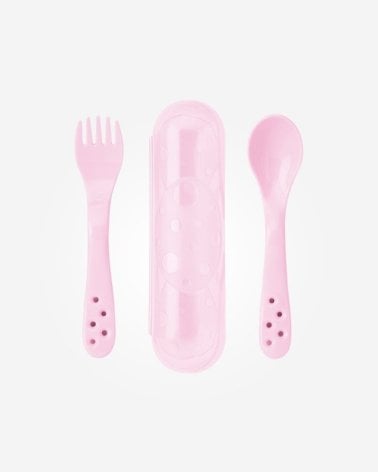 Juego de cubiertos con estuche de Saro Rosa