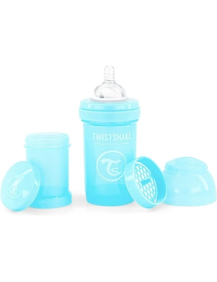 Biberón Anticólico Twistshake 180ml Azul Pastel