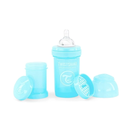 Biberón Anticólico Twistshake 180ml Azul Pastel