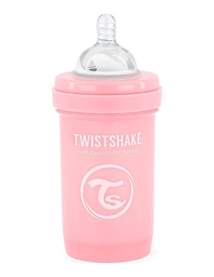 Biberón Anticólico Twistshake 180ml Rosa Pastel