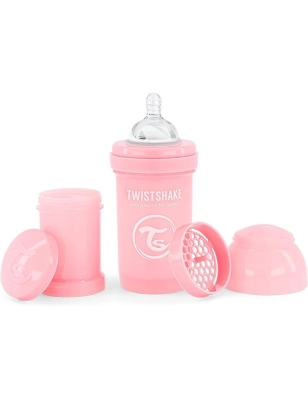 Biberón Anticólico Twistshake 180ml Rosa Pastel