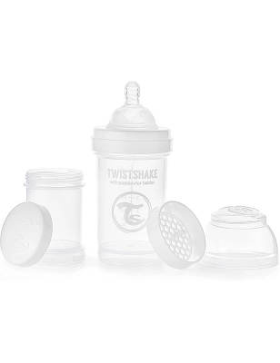Biberón Anticólico Twistshake 180ml Blanco