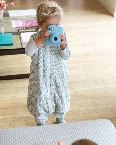 Saco de Dormir de Entretiempo con Pies de Molis&Co Vichy Green