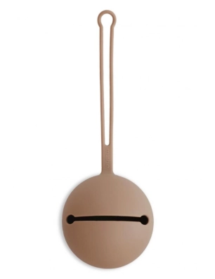 Portachupetes Silicona de Mushie Paule Taupe
