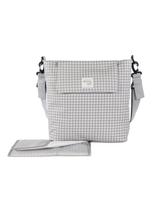 Bolsa Canastilla I Love Vichy de Walking Mum Gris