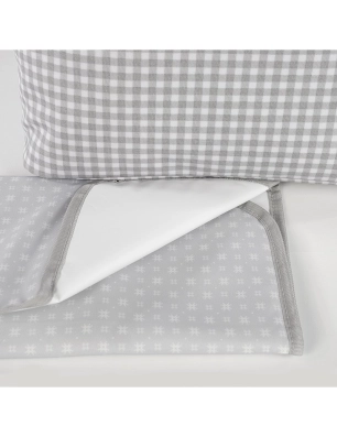 Bolsa Canastilla I Love Vichy de Walking Mum Gris