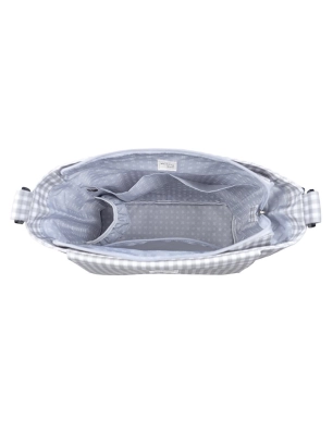 Bolsa Canastilla I Love Vichy de Walking Mum Gris